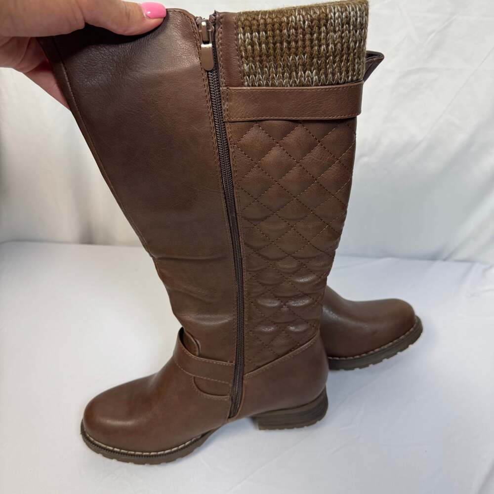 Global Win Dark Brown Riding Boots Size 8 - Picture 3 of 6